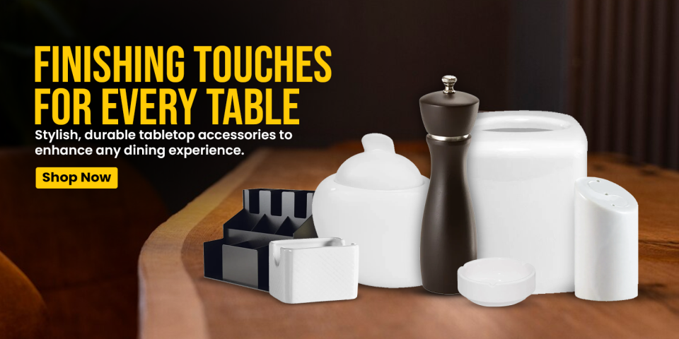 A collection of front-of-house essentials including menu covers, table reservation signs, and number stands for restaurant management.